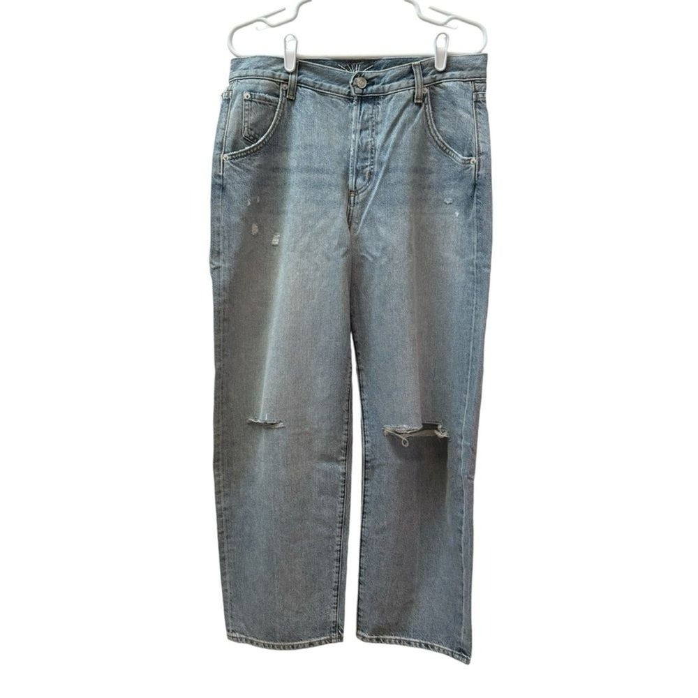Daily Blue Mantra Distressed Straight Leg Jeans Light Wash Size 30 Made in USA